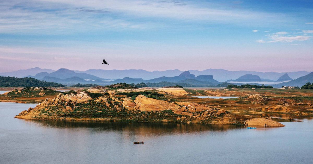 Scenic national park with lakes, elephants, and lush forests in Sri Lanka